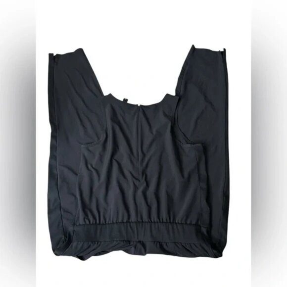 ATHLETA womens Brooklyn Jumpsuit size US 12 solid Black sleeveless V-neck - Picture 4 of 7
